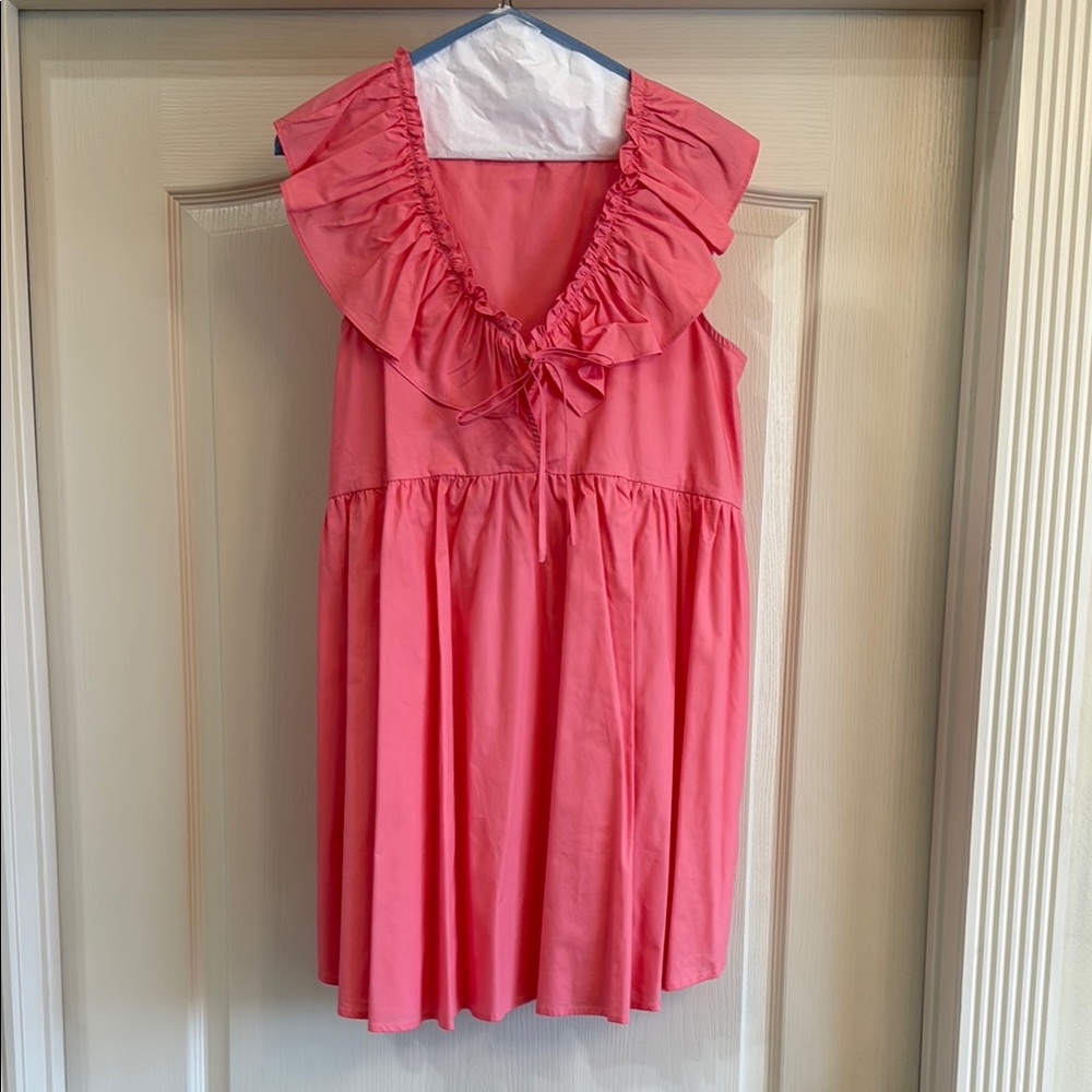 Pink Ruffled Sleeveless Dress